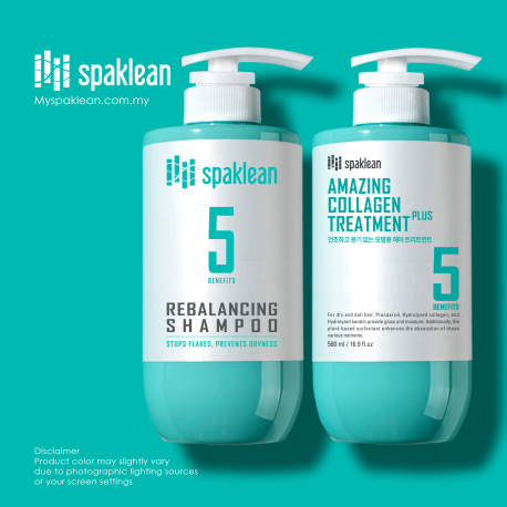 Shop _ Korea Spaklean Amazing Collagen Rebalancing Shampoo and Amazing Collagen Treatment _ hair loss dandruff itchy scalp dry scalp damaged hair dry hair _ recommended
